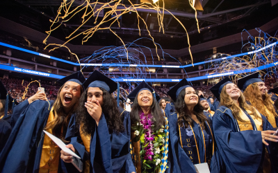 UC Davis students at graduation ceremony celebration